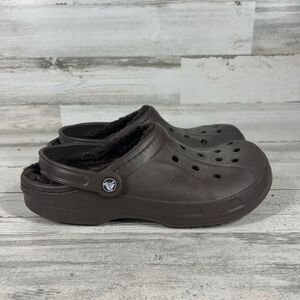 Crocs Men's Brown Unisex Comfort Rubber Insulated Clog Shoes 201842 Size 10